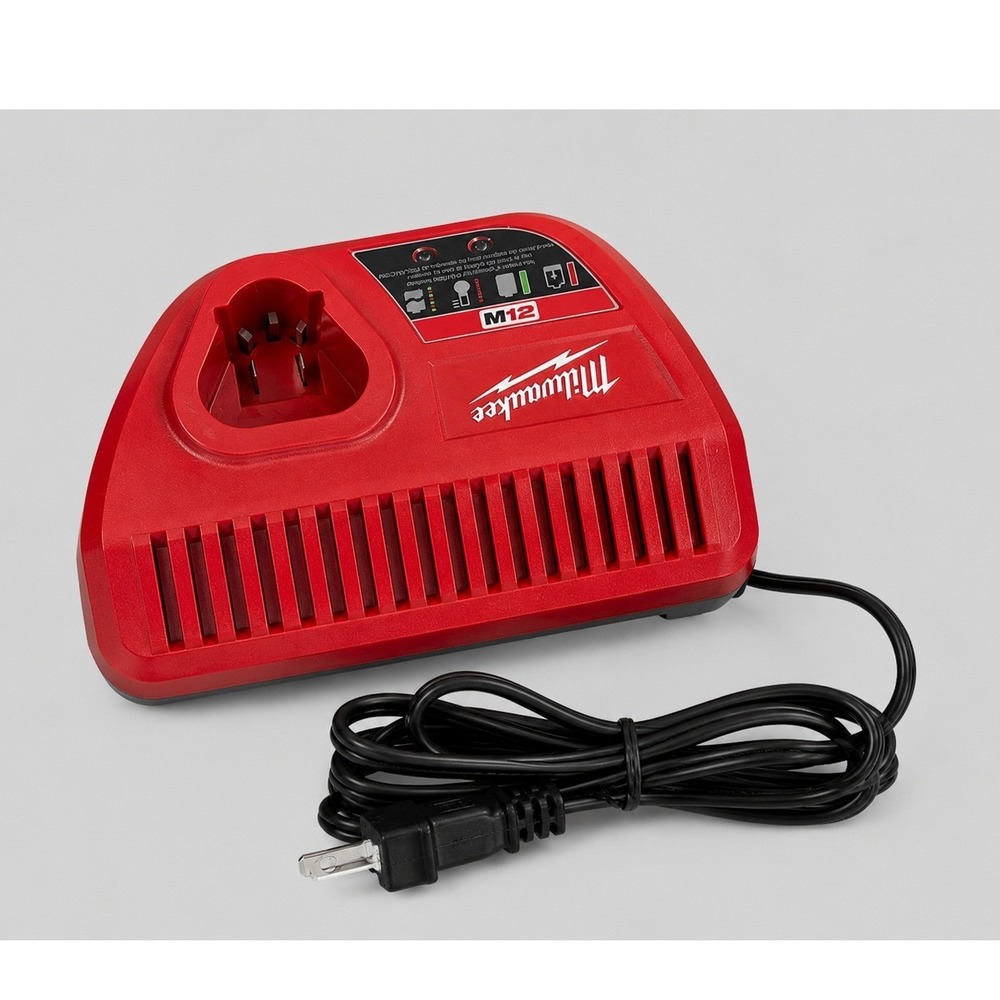 Milwaukee M12 Lithium-Ion Battery Charger 48-59-2401 Red Black Corded Electric